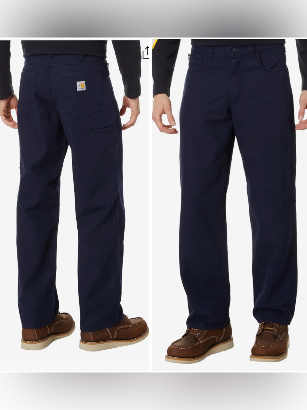 Men's Carhartt FR Loose Straight Canvas Pants 44 x 29 Navy Blue